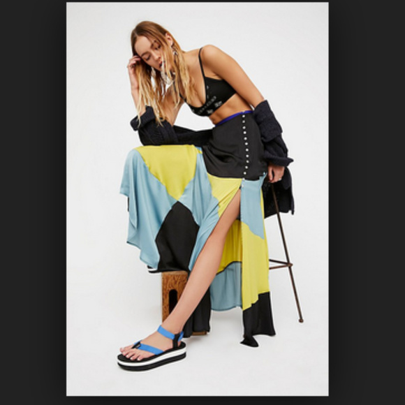 NWOT Free People Dreamland maxi skirt silky - Picture 2 of 7